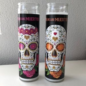 Day of the Dead Halloween Sugar Skull Candles